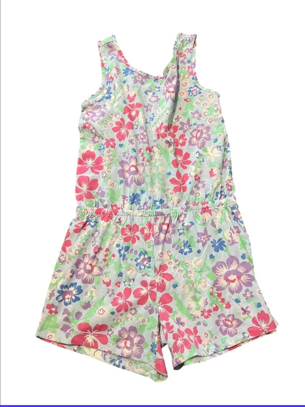 The Children's Place Pink & Purple Floral Tank Romper